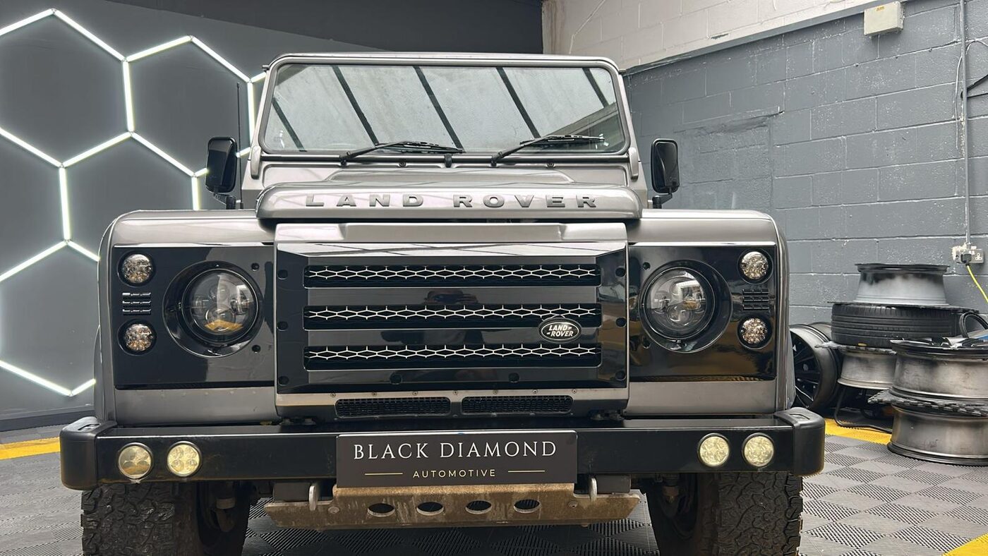 Land Rover Defender front grille detail